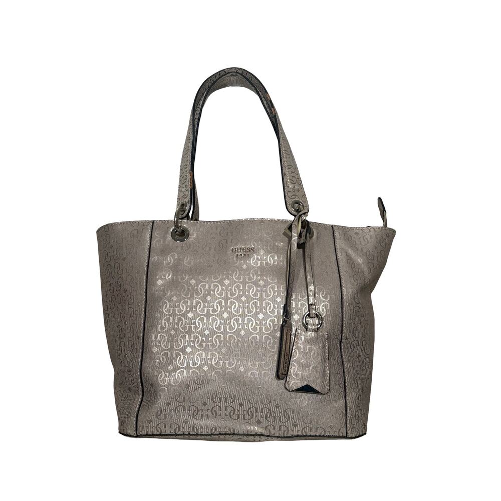 Guess Kamryn G-Shine Metallic Pink Gloss Logo Tote Bag